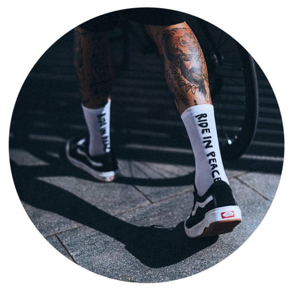 Pacific and Co Ride in Peace Cycling Socks Black