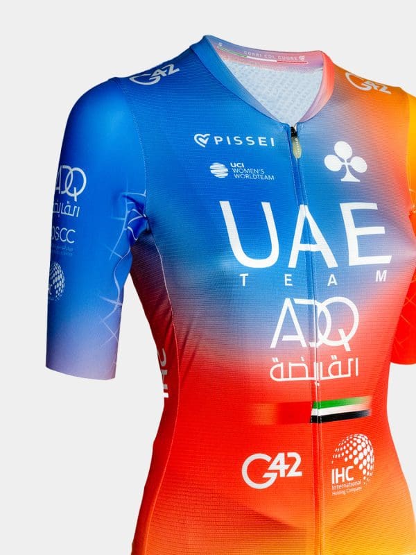 Pissei UAE Team Emirates Replica Short Sleeve Cycling Jersey Women