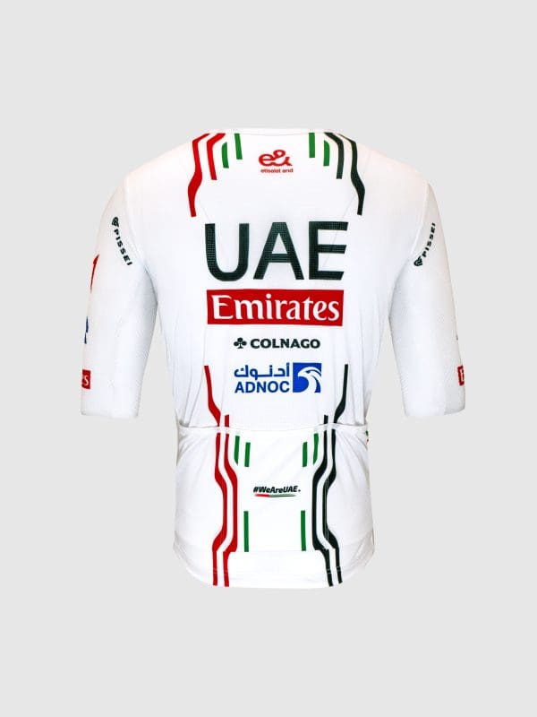 2024 Pissei UAE Team Emirates Official Short Sleeve Zipless Cycling Jersey Men UAE